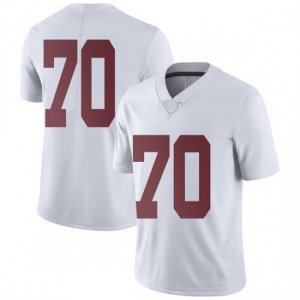 NCAA Men's Alabama Crimson Tide #70 Alex Leatherwood Stitched College Nike Authentic No Name White Football Jersey KH17H43VF